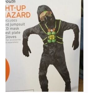 Biohazard Halloween Costume Grey Black Green Size M